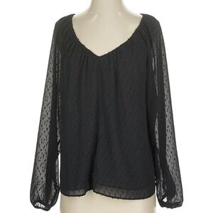 Elegant Black Sheer Women's Top
